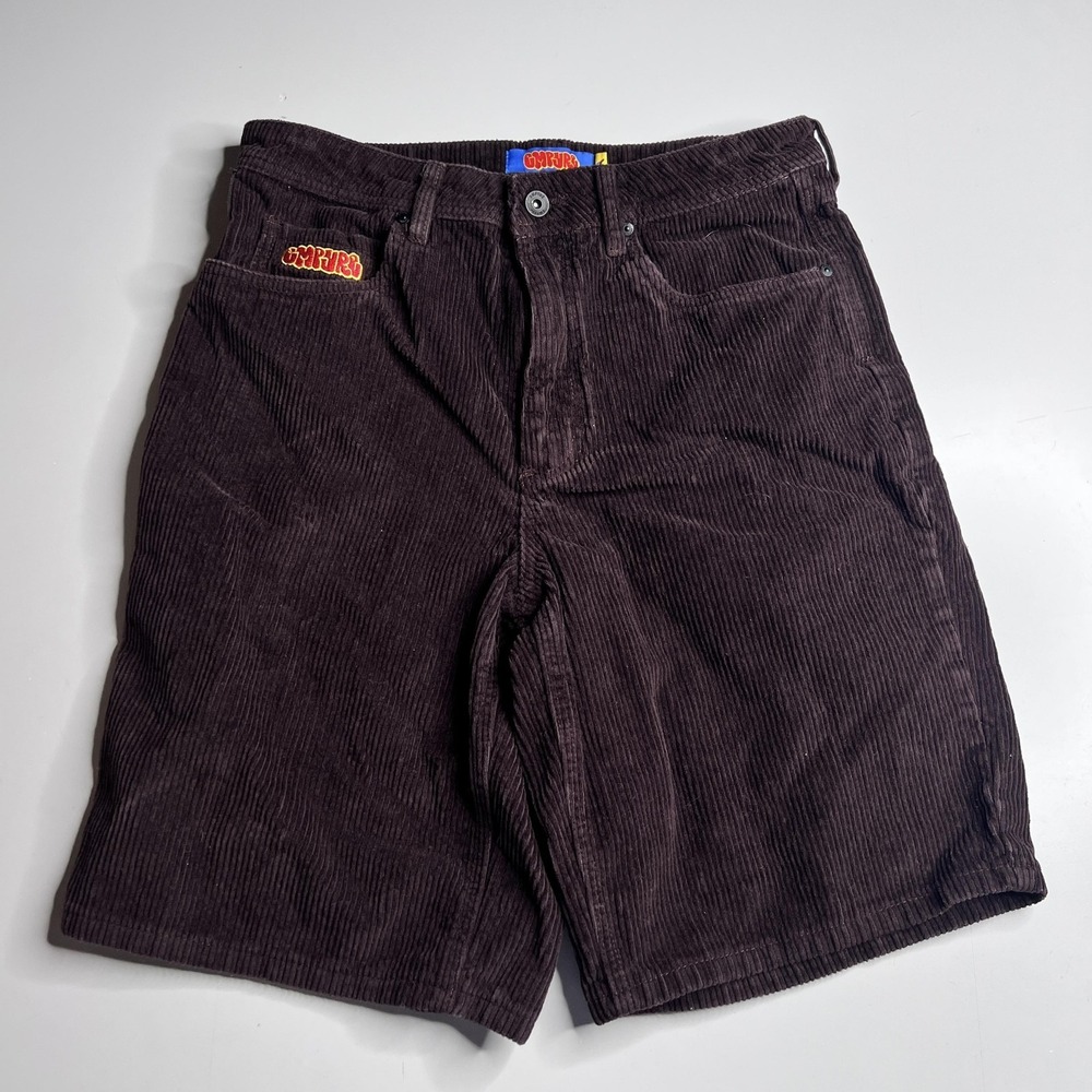 GMPURE Shorts Mens 30 Brown Corduroy Bermuda 5 Pocket Casual Logo Summer